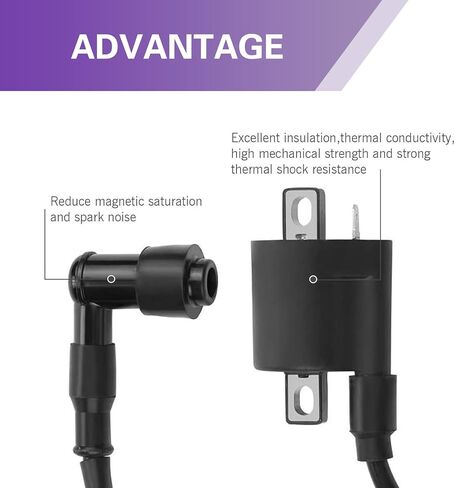 Motorcycle Ignition Coil, Vertical High Voltage Ignition Coil, Plug/Play Engine Control Module, for 125cc to 250cc ATVs, Quads, Dirt Bikes, Pit Bikes, Buggie, Motorcycles, and Go Karts (Black) in Saudi Arabia