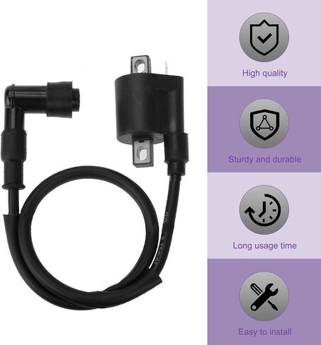 Motorcycle Ignition Coil, Vertical High Voltage Ignition Coil, Plug/Play Engine Control Module, for 125cc to 250cc ATVs, Quads, Dirt Bikes, Pit Bikes, Buggie, Motorcycles, and Go Karts (Black) in Saudi Arabia