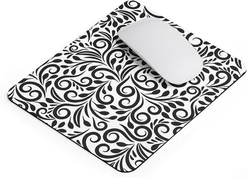 Mouse Pad Floral Style Black and White Modern Office Mouse Pad Decorative Non-Slip Elegant Design Abstract Original Gift Minimalist in Saudi Arabia
