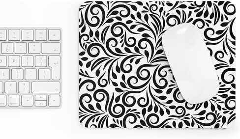 Mouse Pad Floral Style Black and White Modern Office Mouse Pad Decorative Non-Slip Elegant Design Abstract Original Gift Minimalist in Saudi Arabia