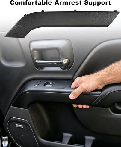 Door Armrest Cover Trim Front Right Passenger Side Door Panel Arm Rest Bezel Compatible with Chevy Silverado 1500 2500HD 3500HD GMC Sierra 2014-2020, Replace 23291498 22824677 Black in Saudi Arabia