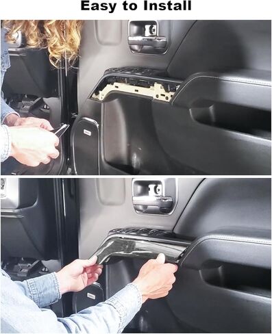 Door Armrest Cover Trim Front Right Passenger Side Door Panel Arm Rest Bezel Compatible with Chevy Silverado 1500 2500HD 3500HD GMC Sierra 2014-2020, Replace 23291498 22824677 Black in Saudi Arabia