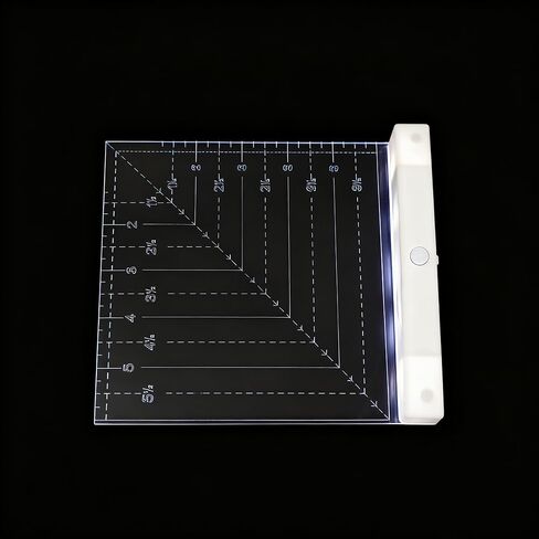 6"x6" Transparent Glow Acrylic Quilting Ruler Durable Patchwork Ruler, Slotted Rulers for Quilting Fabric Cutting Crafts Quilting Seam in Kuwait