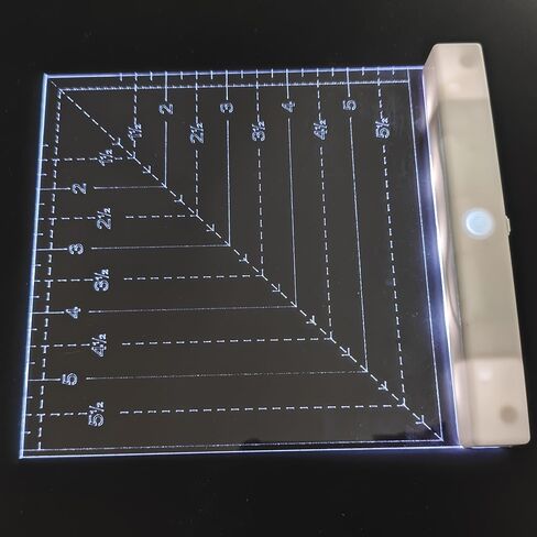 6"x6" Transparent Glow Acrylic Quilting Ruler Durable Patchwork Ruler, Slotted Rulers for Quilting Fabric Cutting Crafts Quilting Seam in Kuwait