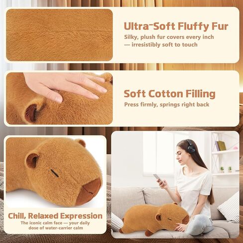 5lb Weighted Capybara Plush Stuffed Animals- Weighted 23 Inch Large Capybara Plush for Calming & Comforting Realistic Body Pillow Plush Toys,5 Pounds Capybara Stuffed Animals Gifts Kids Teens & Adults in Saudi Arabia