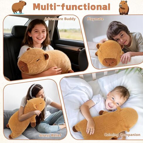5lb Weighted Capybara Plush Stuffed Animals- Weighted 23 Inch Large Capybara Plush for Calming & Comforting Realistic Body Pillow Plush Toys,5 Pounds Capybara Stuffed Animals Gifts Kids Teens & Adults in Saudi Arabia