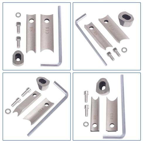 مجموعة استبدال الشفرات المعدنية CNCTOPBAOS R8 وR13، الجزء العلوي R8mm R13mm مع شفرات سفلية لآلة القطع الدائرية اليدوية للزاوية، قوالب ثقب الورق شديدة التحمل in Kuwait