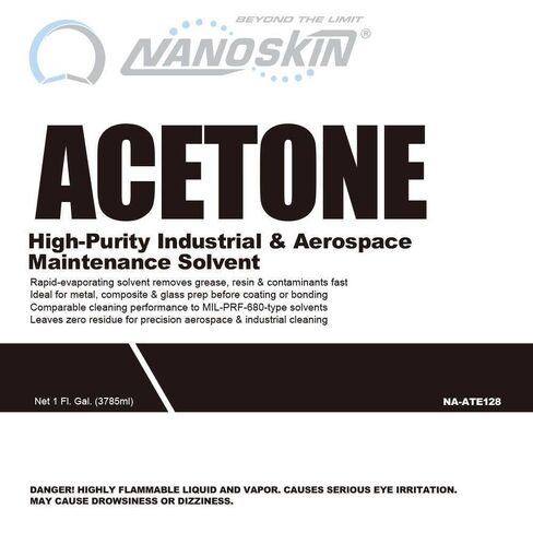 Nanoskin Acetone 1 Gallon – Industrial & Aerospace Grade Solvent Cleaner, Fast-Evaporating Degreaser for Metal, Glass & Composite Surface Prep, Residue-Free Formula for Paint & Adhesive Removal in Saudi Arabia