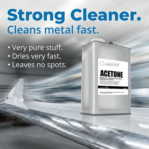 Nanoskin Acetone 1 Gallon – Industrial & Aerospace Grade Solvent Cleaner, Fast-Evaporating Degreaser for Metal, Glass & Composite Surface Prep, Residue-Free Formula for Paint & Adhesive Removal in Saudi Arabia