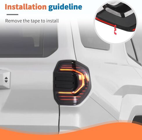 JeCar Tail Light Cover for 2025+ 4Runner - Smoked Black Taillight Lamp Cover Trim Guards, Exterior Decoration Accessories in Kuwait