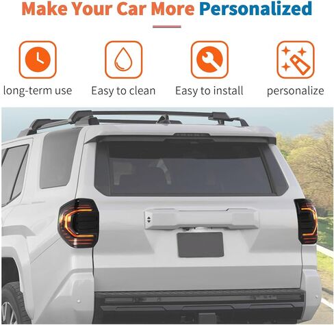 JeCar Tail Light Cover for 2025+ 4Runner - Smoked Black Taillight Lamp Cover Trim Guards, Exterior Decoration Accessories in Kuwait