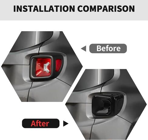 RT-TCZ Smoked Black Tail Light Lamp Cover Guard Trim Decoration Exterior Accessories for Jeep Renegade 2019-2025 in Kuwait