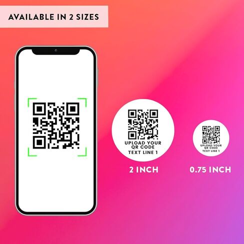 Andaz Press 240 ملصق رمز الاستجابة السريعة المخصص، 0.75 بوصة ملصقات صغيرة لشعار رمز الاستجابة السريعة مخصصة، صمم ملصق رمز الاستجابة السريعة الخاص بك للشركات الصغيرة، وسائل التواصل الاجتماعي، إنستا، ملصقات رمز الاستجابة السريعة المصنوعة في الولايات المتحدة in Kuwait