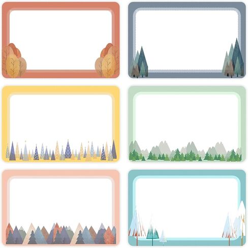 120 Pcs Moving Mountain Name Tags,3.5x2.25 Inches Colorful Self Adhesive Name Tags Label Stickers Camp Decorative Labels for Summer Camping Party Family Back to School Desk Office Classroom Home in Saudi Arabia