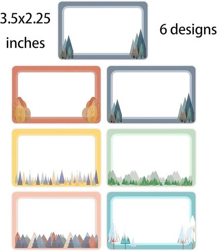 120 Pcs Moving Mountain Name Tags,3.5x2.25 Inches Colorful Self Adhesive Name Tags Label Stickers Camp Decorative Labels for Summer Camping Party Family Back to School Desk Office Classroom Home in Saudi Arabia