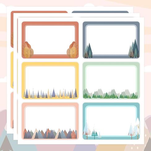 120 Pcs Moving Mountain Name Tags,3.5x2.25 Inches Colorful Self Adhesive Name Tags Label Stickers Camp Decorative Labels for Summer Camping Party Family Back to School Desk Office Classroom Home in Saudi Arabia