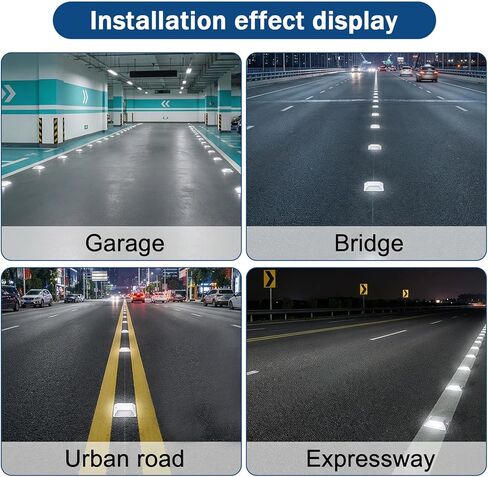 16 Pieces Road Reflectors, 4x4 Inch Reflective Pavement Stud Markers for Driveways, Sidewalks, Parking Lots, and Highways in Saudi Arabia