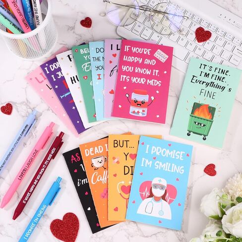24 Sets Nurse Appreciation Gifts Funny Nurse Notebooks Nursing Ballpoint Pens Nurses Notepad Funny Nurses Week Gifts for Coworkers Medical Assistant Doctor Graduation Retirement Gift Office Supplies in Saudi Arabia