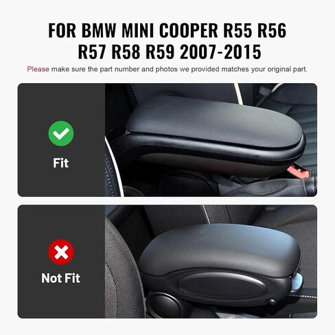 Bacar Arm Rest Cover 51162753341 Center Console Arm Rest Lid Replacement Leather Armrest Cover Black for BMW for Mini Cooper R55 R56 R57 R58 R59 2010 2011 2012 2013 2014 2015 2007-2009 in Saudi Arabia