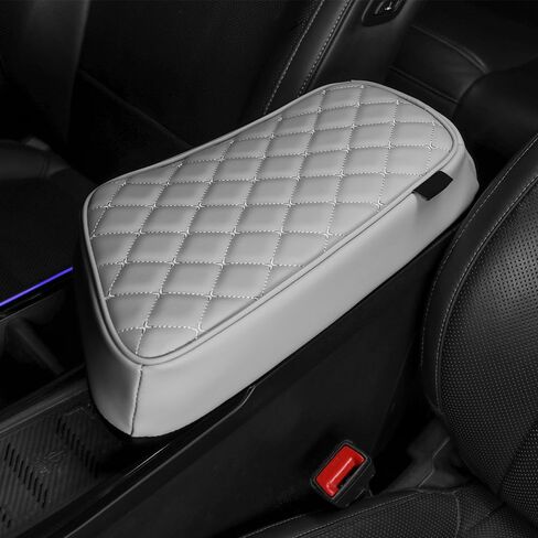 Car Armrest Cushion Cover Compatible with Kia EV6 2022-2026 Accessories, Leather Center Console Armrest Pad(Gray) in Saudi Arabia