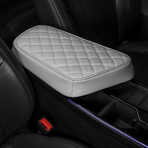 Car Armrest Cushion Cover Compatible with Kia EV6 2022-2026 Accessories, Leather Center Console Armrest Pad(Gray) in Saudi Arabia