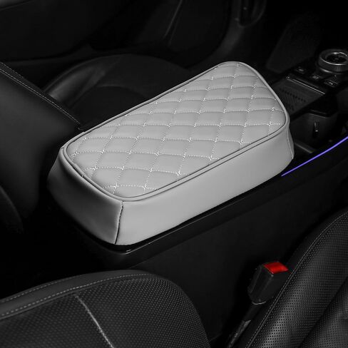 Car Armrest Cushion Cover Compatible with Kia EV6 2022-2026 Accessories, Leather Center Console Armrest Pad(Gray) in Saudi Arabia