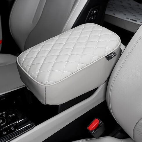 Car Armrest Cushion Cover Compatible with Kia EV6 2022-2026 Accessories, Leather Center Console Armrest Pad(Gray) in Saudi Arabia