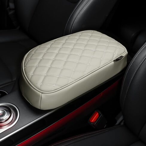Car Armrest Cushion Cover Compatible with Kia EV6 2022-2026 Accessories, Leather Center Console Armrest Pad(Gray) in Saudi Arabia