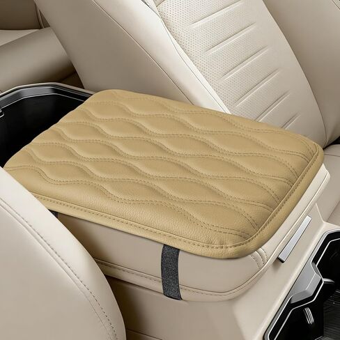 Auto Center Console Pad, Car Arm Rest Cover Pad, Universal Leather Waterproof Armrest Seat Box Cover Protector, Car Interior Comfortable Armrest Seat Cushion for Most Vehicles (Black) in Kuwait