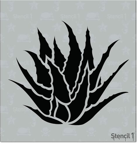 Stencil1 Succulent Agave Stencil 5.75" x 6" - Durable Quality Reusable Stencils for Painting - Create Stencil Crafts and Decor - Decor on Walls Fabric & Furniture Recyclable Art Craft - 5.75" x 6" in Kuwait