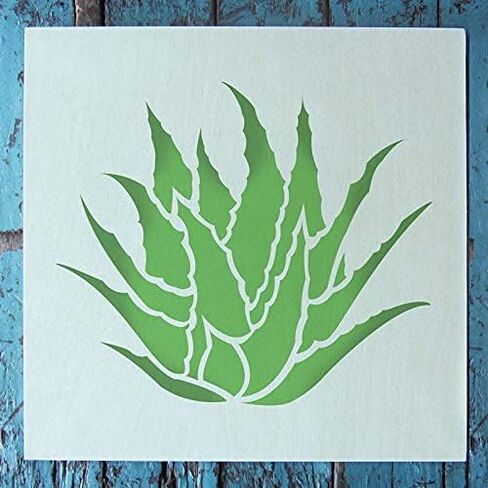 Stencil1 Succulent Agave Stencil 5.75" x 6" - Durable Quality Reusable Stencils for Painting - Create Stencil Crafts and Decor - Decor on Walls Fabric & Furniture Recyclable Art Craft - 5.75" x 6" in Kuwait