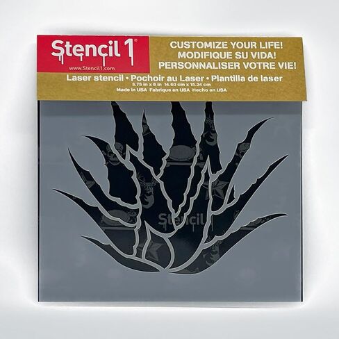 Stencil1 Succulent Agave Stencil 5.75" x 6" - Durable Quality Reusable Stencils for Painting - Create Stencil Crafts and Decor - Decor on Walls Fabric & Furniture Recyclable Art Craft - 5.75" x 6" in Kuwait