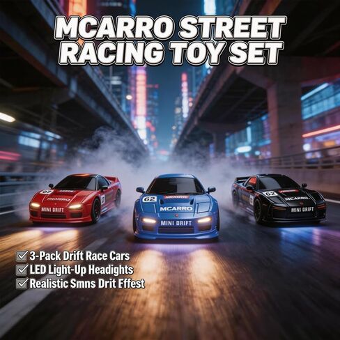 1/64 Scale Mini RC Drift Car, 60 Mins Playtime 2.4GHz Remote Control Car with 2-Speed Modes & LED Lights, Micro 4WD RC Stunt Race Car, (Black) in Saudi Arabia