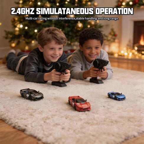 1/64 Scale Mini RC Drift Car, 60 Mins Playtime 2.4GHz Remote Control Car with 2-Speed Modes & LED Lights, Micro 4WD RC Stunt Race Car, (Black) in Saudi Arabia