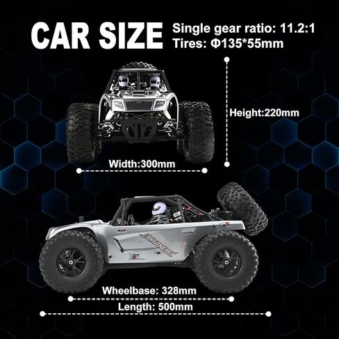 Octane 1/10 Scale 4WD Brushless High-Speed RC Cars for Adults, 55+ KM/H RTR Remote Control Car, Off-Road Electric Sand Buggy for Desert/Rock Crawling - Ready to Run in Saudi Arabia