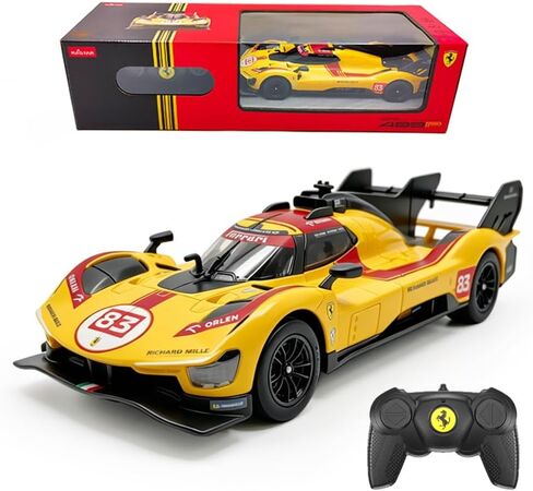 RASTAR 10370 1/24 نموذج سيارة فيراري 499P-N83 Racing RC مرخص رسميًا مع جهاز تحكم عن بعد 2.4 جيجا هرتز، مفتاح سرعتين، أبواب قابلة للفتح، تعليق مستقل، أضواء عمل وملصقات DIY للعب والعرض in Kuwait