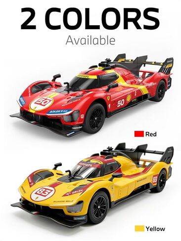 RASTAR 10370 1/24 نموذج سيارة فيراري 499P-N83 Racing RC مرخص رسميًا مع جهاز تحكم عن بعد 2.4 جيجا هرتز، مفتاح سرعتين، أبواب قابلة للفتح، تعليق مستقل، أضواء عمل وملصقات DIY للعب والعرض in Kuwait