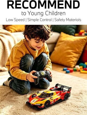 RASTAR 10370 1/24 نموذج سيارة فيراري 499P-N83 Racing RC مرخص رسميًا مع جهاز تحكم عن بعد 2.4 جيجا هرتز، مفتاح سرعتين، أبواب قابلة للفتح، تعليق مستقل، أضواء عمل وملصقات DIY للعب والعرض in Kuwait
