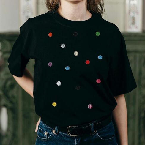 65PCS Small Round Embroidered Iron On Patches, Funny Applique Patches, 0.63in Multicolor Dot Sew on Emblem, Creative Patch for Clothes T-Shirts Jeans Jacket Bags Hats DIY Sewing Crafts Decoration in Saudi Arabia