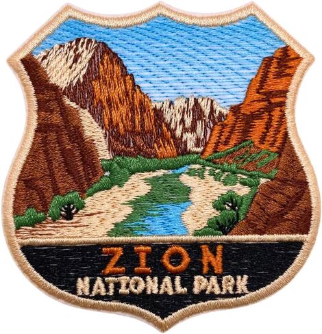 EMBROBOF Zion National Park Patch – 3.15 inches, Cool National Park Patches Collection – Iron On/Sew On Embroidered Travel Patches for Backpacks in Kuwait