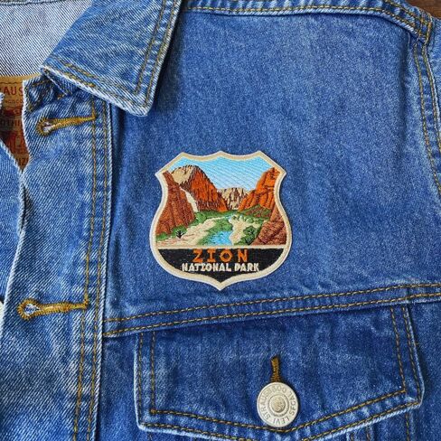 EMBROBOF Zion National Park Patch – 3.15 inches, Cool National Park Patches Collection – Iron On/Sew On Embroidered Travel Patches for Backpacks in Kuwait