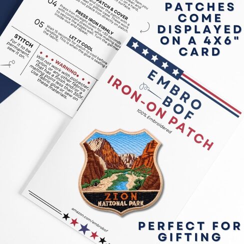 EMBROBOF Zion National Park Patch – 3.15 inches, Cool National Park Patches Collection – Iron On/Sew On Embroidered Travel Patches for Backpacks in Kuwait