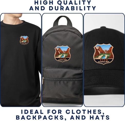 EMBROBOF Zion National Park Patch – 3.15 inches, Cool National Park Patches Collection – Iron On/Sew On Embroidered Travel Patches for Backpacks in Kuwait
