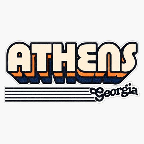 Athens Georgia Retro Stripes Sticker Bumper Sticker Vinyl Decal 5" in Kuwait