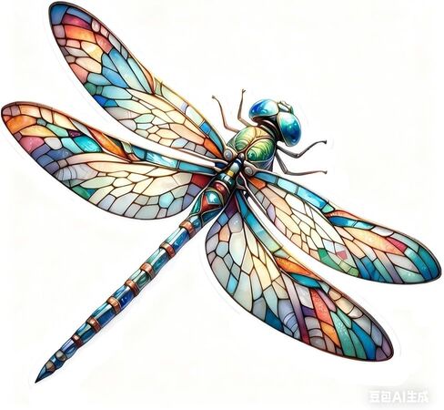 Colorful Dragonfly Stickers 2-piece Set of 5.9-inch Waterproof Vinyl Stickers, Suitable for Cars, Motorcycles, Windows, laptops, Easy to Stick, Tear and Leave no Marks FG127 in Kuwait