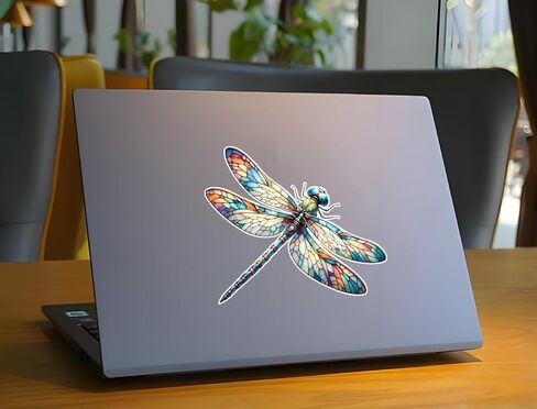 Colorful Dragonfly Stickers 2-piece Set of 5.9-inch Waterproof Vinyl Stickers, Suitable for Cars, Motorcycles, Windows, laptops, Easy to Stick, Tear and Leave no Marks FG127 in Kuwait