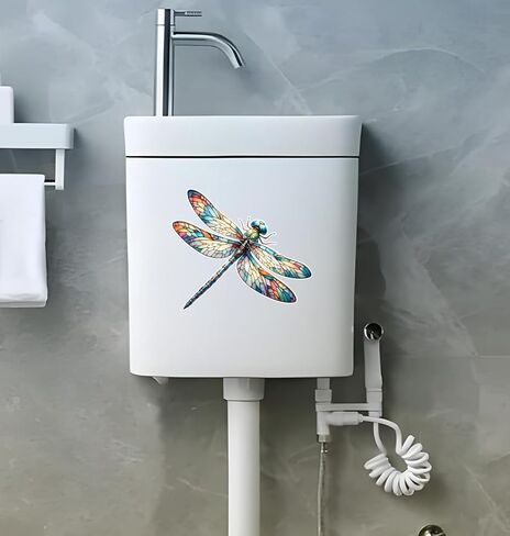 Colorful Dragonfly Stickers 2-piece Set of 5.9-inch Waterproof Vinyl Stickers, Suitable for Cars, Motorcycles, Windows, laptops, Easy to Stick, Tear and Leave no Marks FG127 in Kuwait