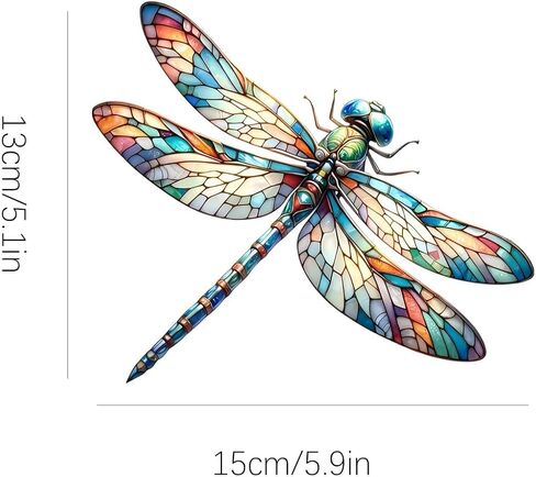 Colorful Dragonfly Stickers 2-piece Set of 5.9-inch Waterproof Vinyl Stickers, Suitable for Cars, Motorcycles, Windows, laptops, Easy to Stick, Tear and Leave no Marks FG127 in Kuwait