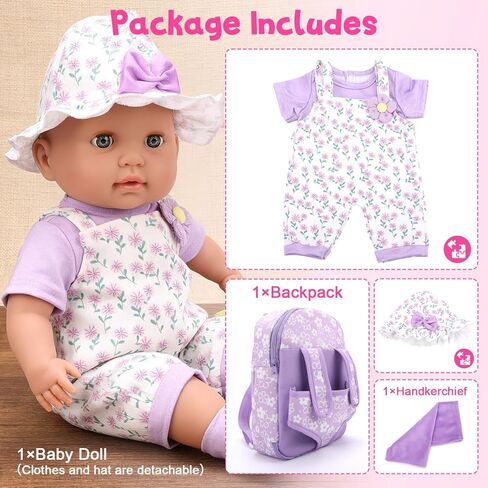 15 Inch Realistic Baby Doll, Lifelike Reborn Baby Doll with Accessories for 3+ Year Old Girl Gifts, Pretend Play Gift Box for Kids Age 3+ in Saudi Arabia