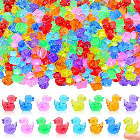 250 Pcs Mini Acrylic Ducks Colorful Small Little Tiny Resin Duck Figures to Hide Animal Miniature Figurines for Crafts Vase Fillers Dollhouse Micro Landscape Aquarium Decoration in Saudi Arabia